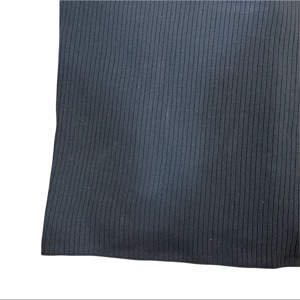 Zara Knit Ribbed Black Cold Shoulder Top - Picture 5 of 7